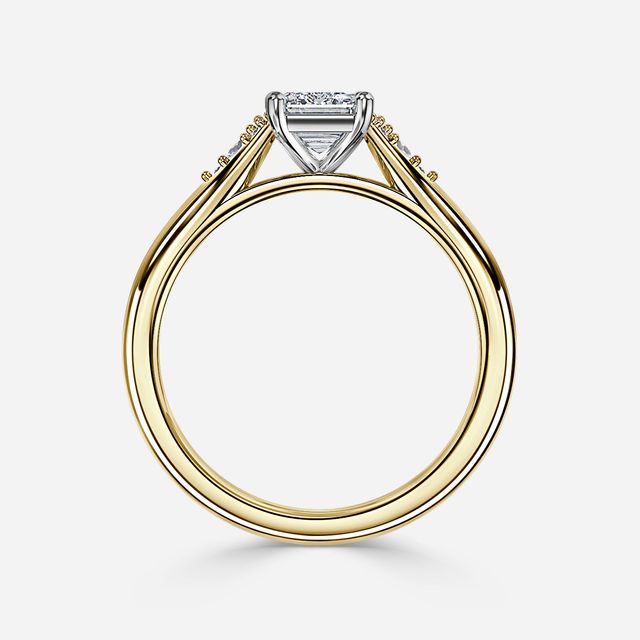 Francis Yellow Gold Two Tone Trilogy Engagement Ring