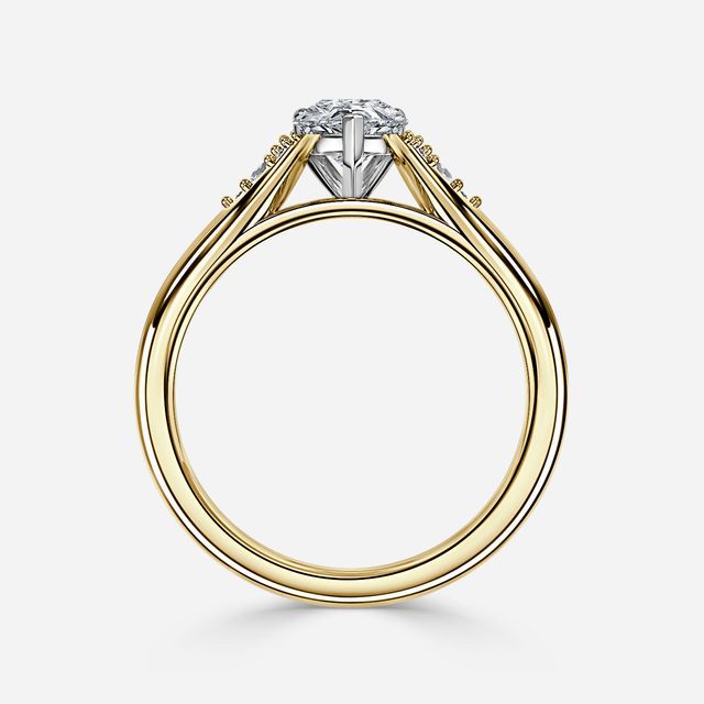Francis Yellow Gold Two Tone Trilogy Engagement Ring