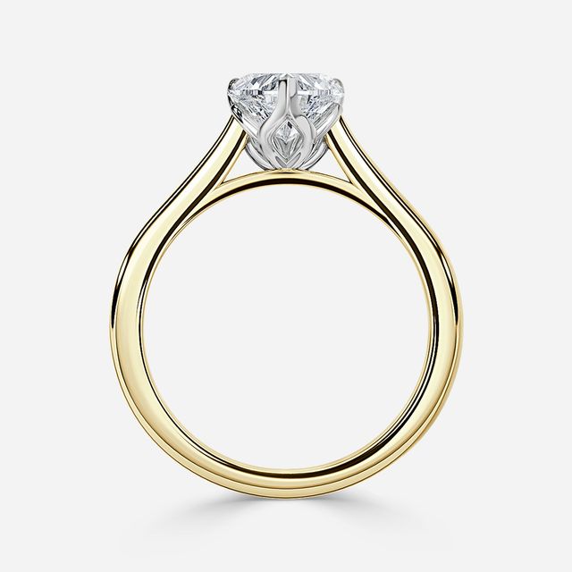 Aerin Yellow Gold Two Tone Solitaire Engagement Ring