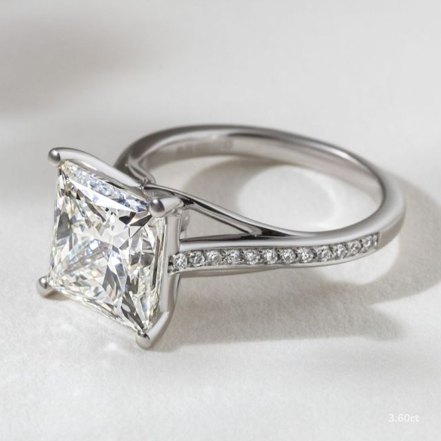 Olina Pave Platinum Engagement Ring