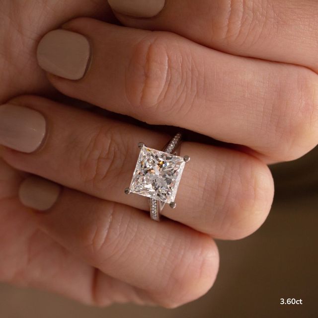 Olina Pave Platinum Engagement Ring