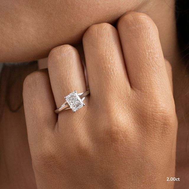 Olina Platinum Modern Engagement Ring