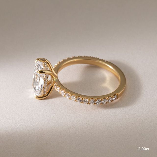 Sadie Petite Yellow Gold Modern Engagement Ring