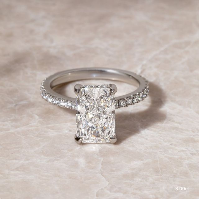Sadie Petite Platinum Modern Engagement Ring