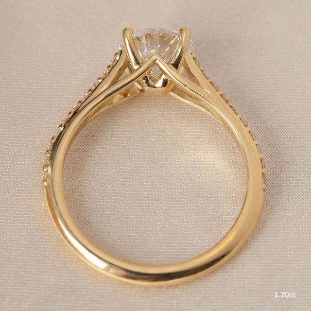 Olina Pave Yellow Gold Engagement Ring