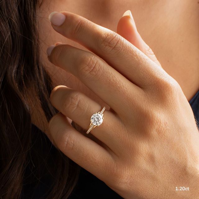 Olina Pave Yellow Gold Engagement Ring