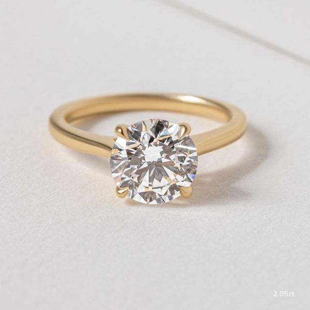 Tulip Yellow Gold Two Tone Solitaire Engagement Ring