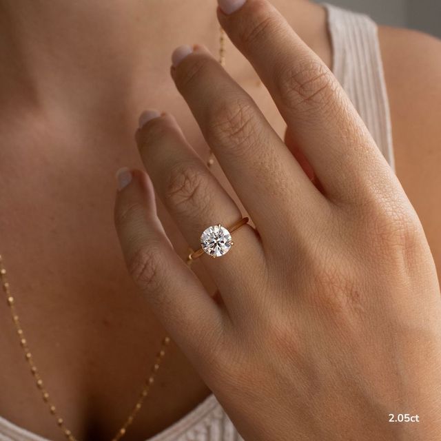 Tulip Yellow Gold Two Tone Solitaire Engagement Ring