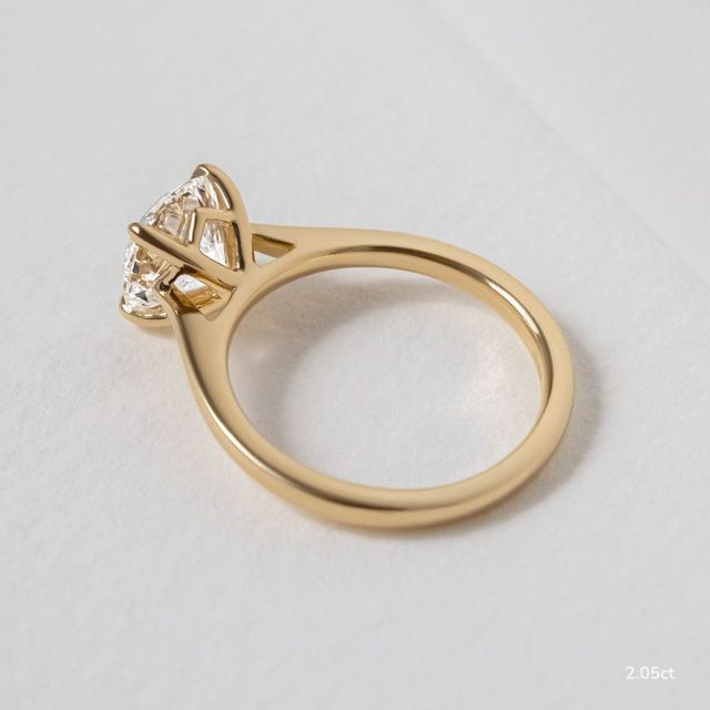 Tulip Yellow Gold Two Tone Solitaire Engagement Ring