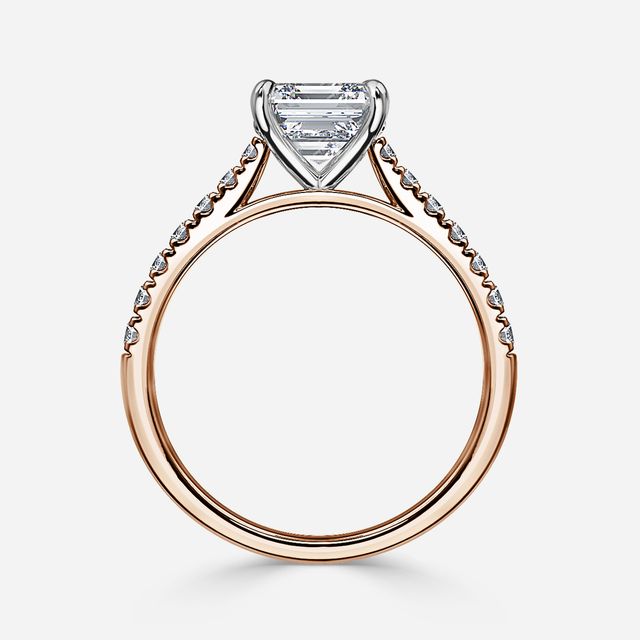 Josephine Rose Gold Two Tone Pavé Engagement Ring