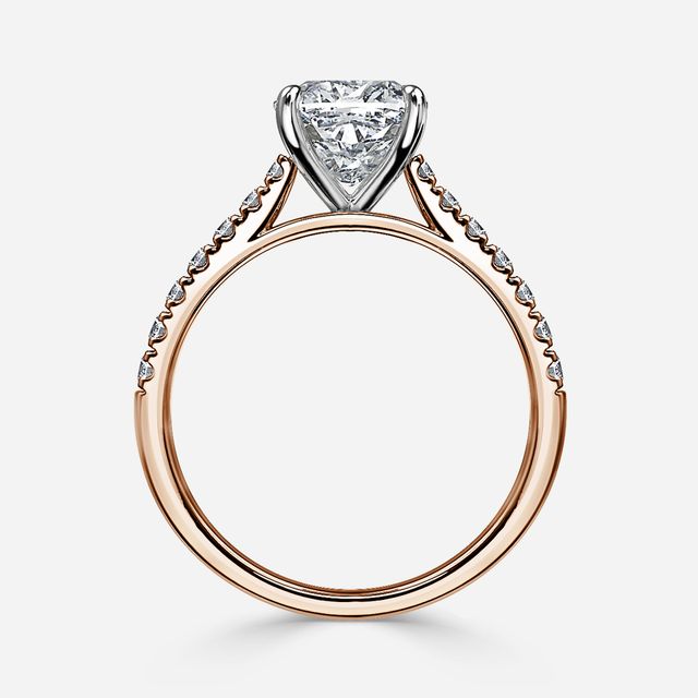 Josephine Rose Gold Two Tone Pavé Engagement Ring