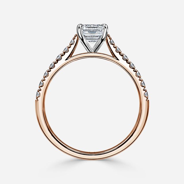 Josephine Rose Gold Two Tone Pavé Engagement Ring
