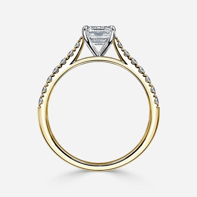 Josephine Yellow Gold Two Tone Pavé Engagement Ring