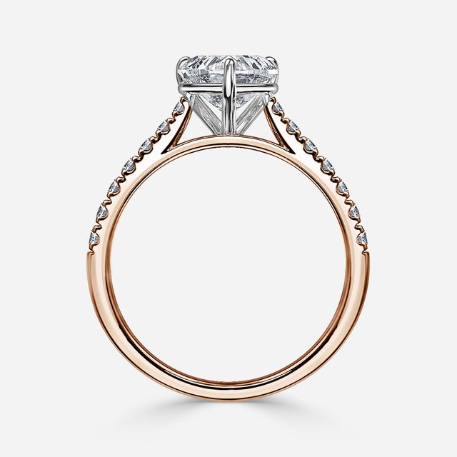 Josephine Rose Gold Two Tone Pavé Engagement Ring