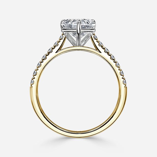 Josephine Yellow Gold Two Tone Pavé Engagement Ring