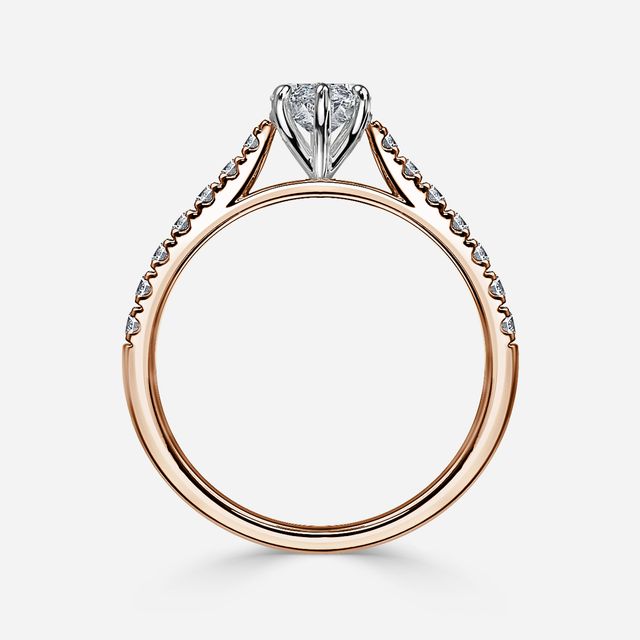 Josephine Rose Gold Two Tone Pavé Engagement Ring