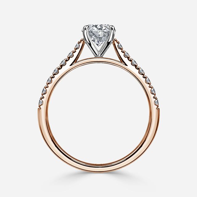 Josephine Rose Gold Two Tone Pavé Engagement Ring