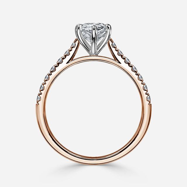 Josephine Rose Gold Two Tone Pavé Engagement Ring