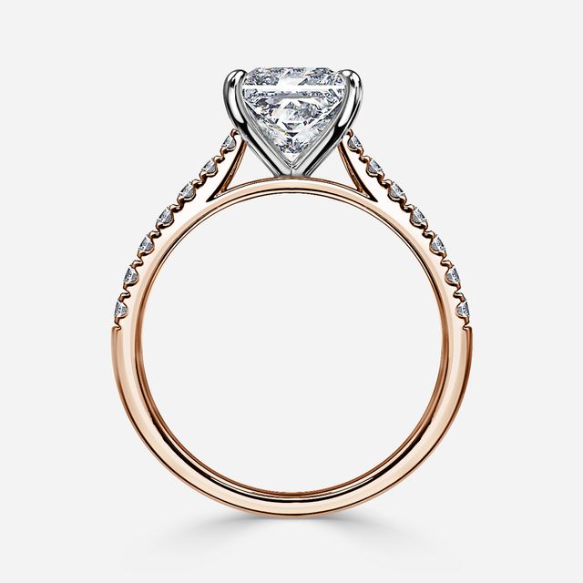 Josephine Rose Gold Two Tone Pavé Engagement Ring
