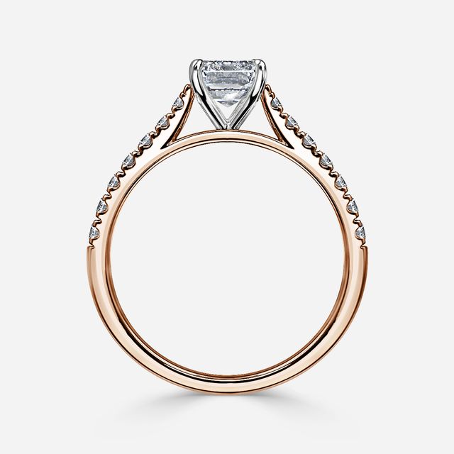 Josephine Rose Gold Two Tone Pavé Engagement Ring