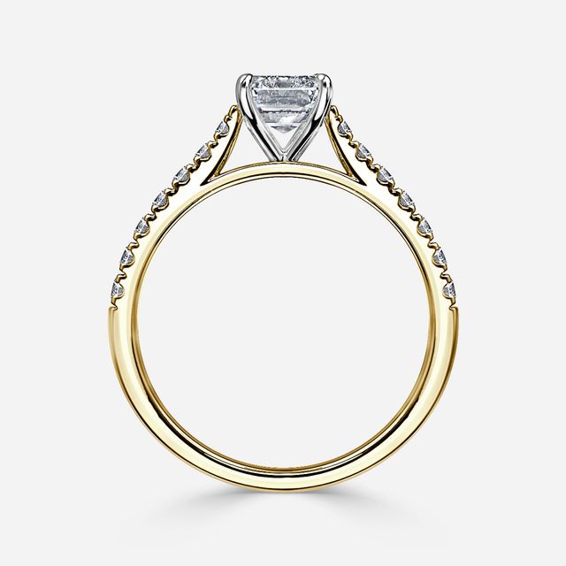 Josephine Yellow Gold Two Tone Pavé Engagement Ring