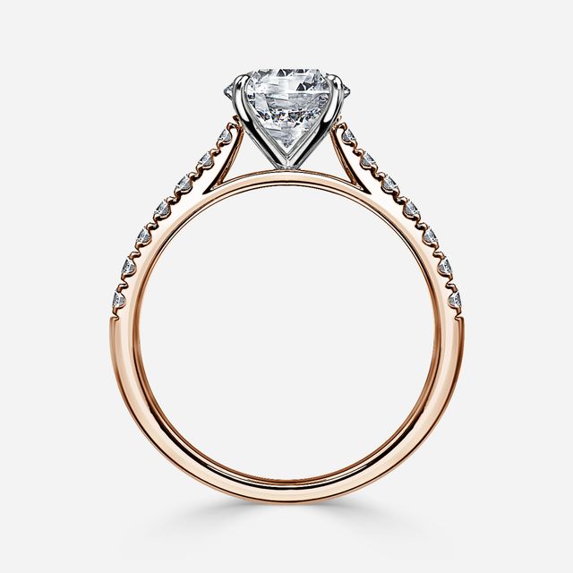 Josephine Rose Gold Two Tone Pavé Engagement Ring