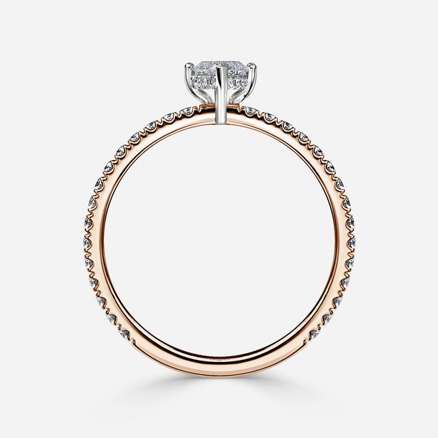 Sadie Petite Rose Gold Two Tone Hidden Halo Engagement Ring