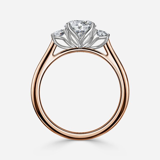 Rohini Rose Gold Two Tone Engagement Ring