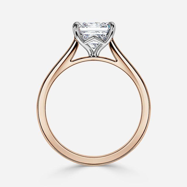 Tulip Rose Gold Two Tone Solitaire Engagement Ring