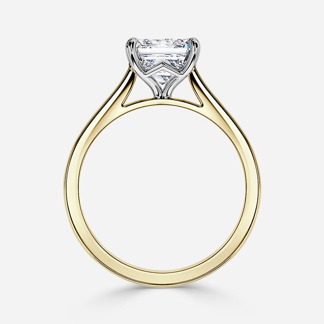 Tulip Yellow Gold Two Tone Solitaire Engagement Ring