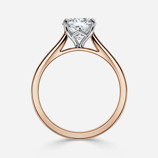 Tulip Rose Gold Two Tone Solitaire Engagement Ring