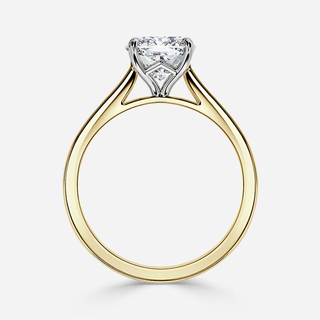 Tulip Yellow Gold Two Tone Solitaire Engagement Ring