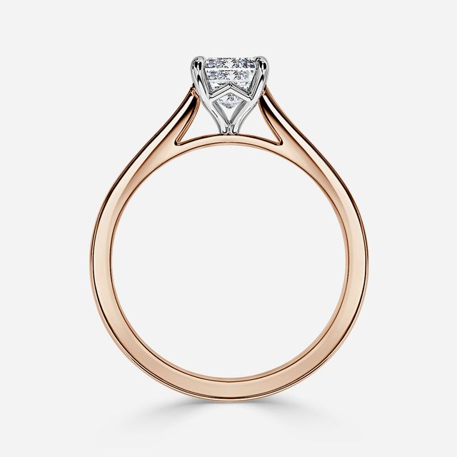 Tulip Rose Gold Two Tone Solitaire Engagement Ring