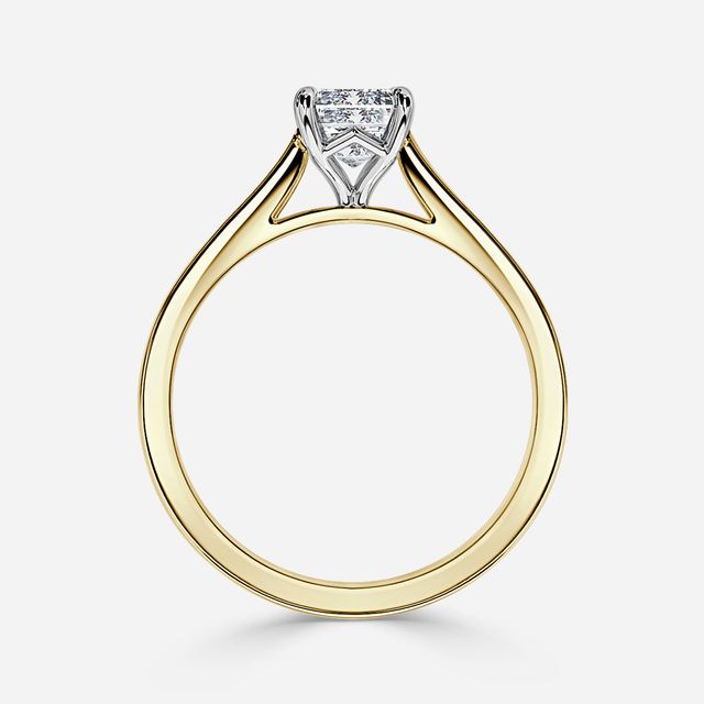 Tulip Yellow Gold Two Tone Solitaire Engagement Ring