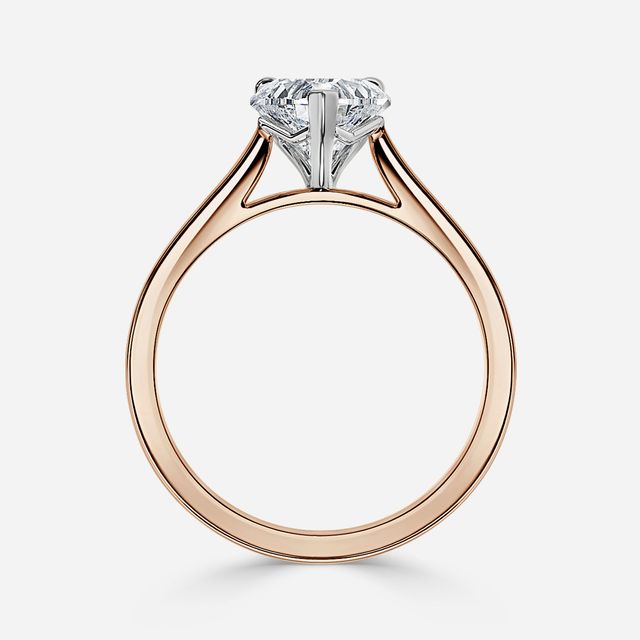 Tulip Rose Gold Two Tone Solitaire Engagement Ring