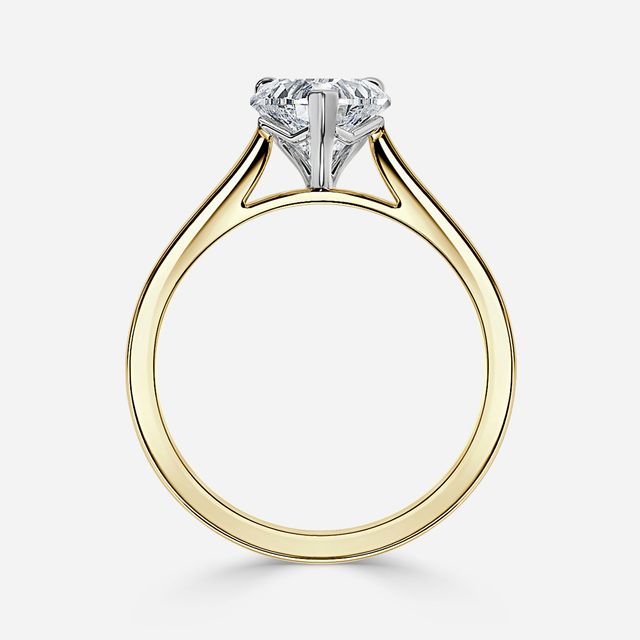 Tulip Yellow Gold Two Tone Solitaire Engagement Ring