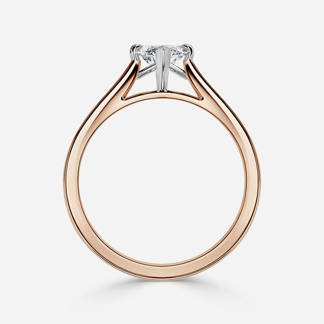 Tulip Rose Gold Two Tone Solitaire Engagement Ring