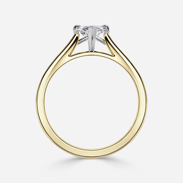Tulip Yellow Gold Two Tone Solitaire Engagement Ring