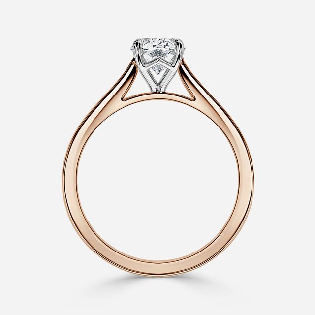 Tulip Rose Gold Two Tone Solitaire Engagement Ring