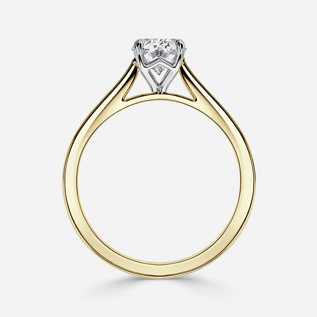 Tulip Yellow Gold Two Tone Solitaire Engagement Ring