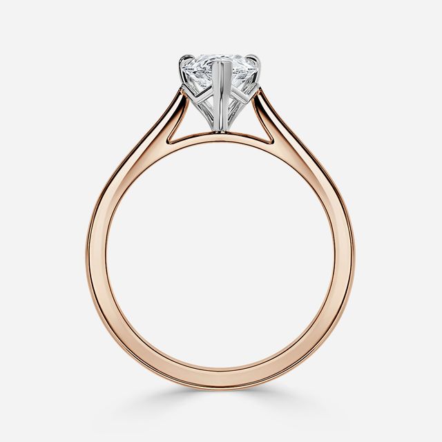 Tulip Rose Gold Two Tone Solitaire Engagement Ring