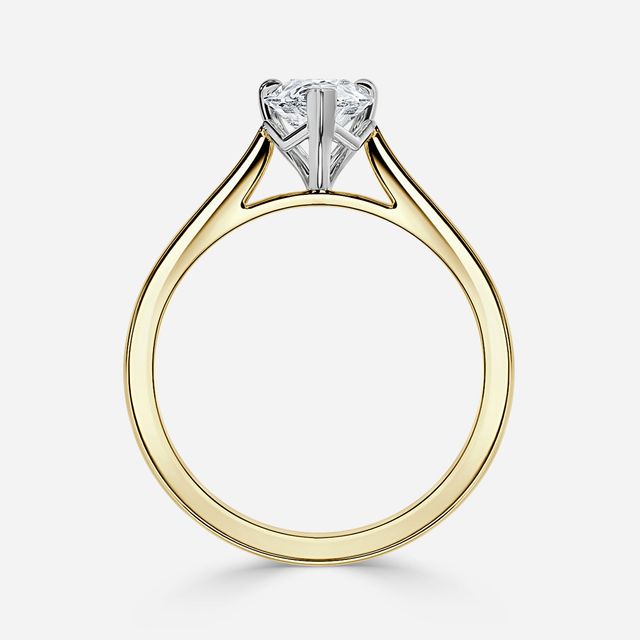 Tulip Yellow Gold Two Tone Solitaire Engagement Ring