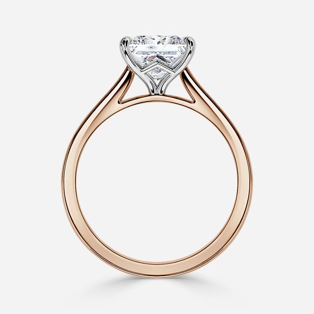 Tulip Rose Gold Two Tone Solitaire Engagement Ring