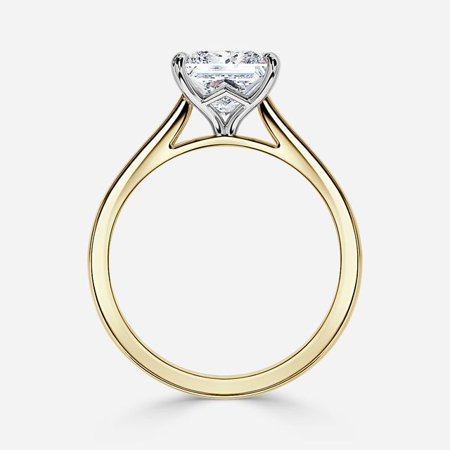 Tulip Yellow Gold Two Tone Solitaire Engagement Ring