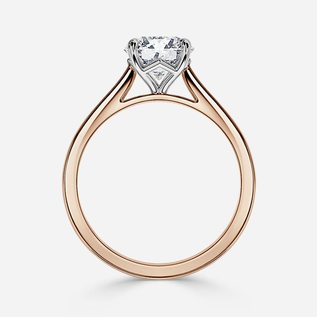 Tulip Rose Gold Two Tone Solitaire Engagement Ring