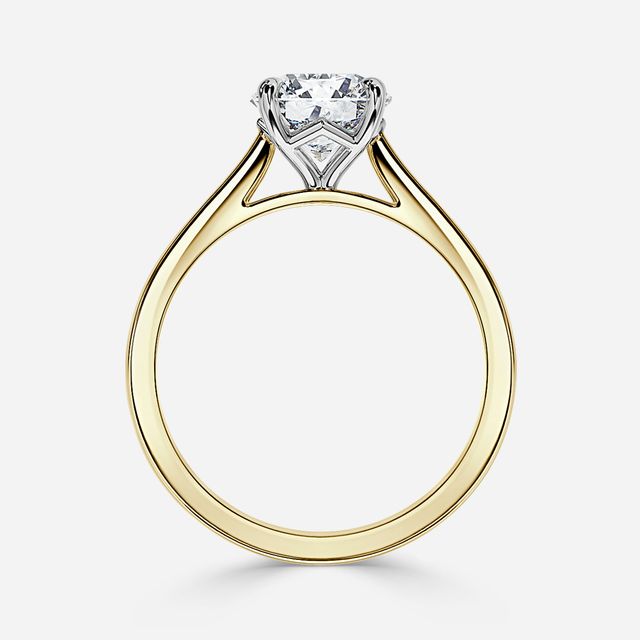 Tulip Yellow Gold Two Tone Solitaire Engagement Ring