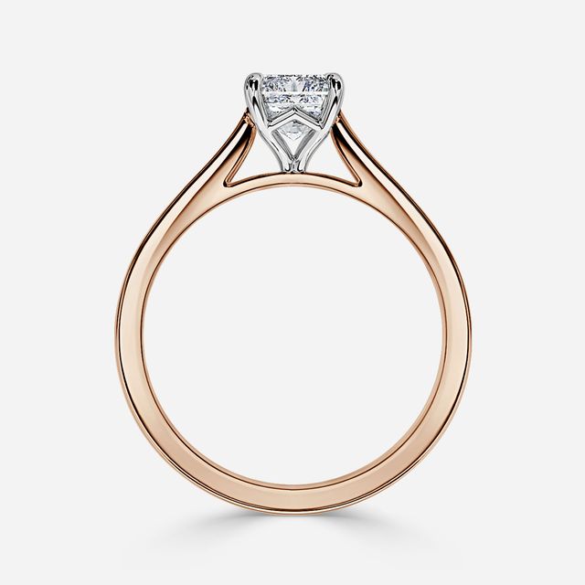 Tulip Rose Gold Two Tone Solitaire Engagement Ring