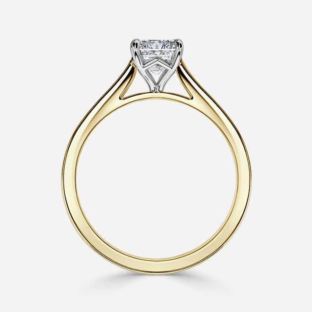 Tulip Yellow Gold Two Tone Solitaire Engagement Ring