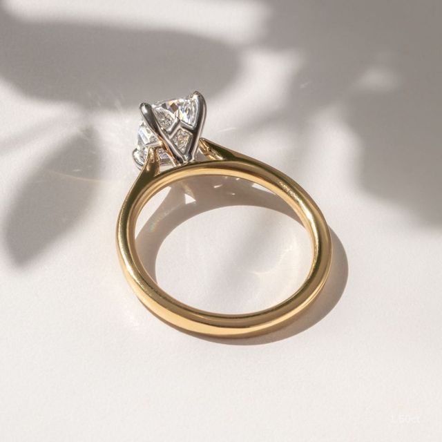 Tulip Yellow Gold Two Tone Solitaire Engagement Ring