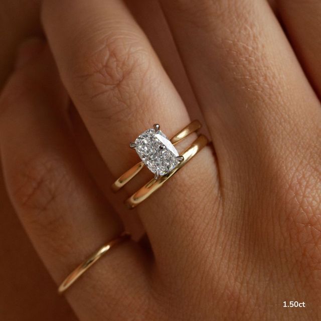 Tulip Yellow Gold Two Tone Solitaire Engagement Ring